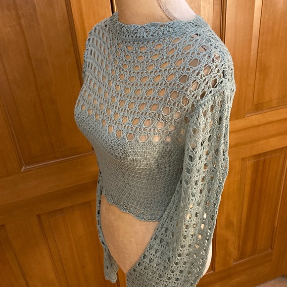 Nwt, Lavishly Paris Women’s Green Knitted Crop Top Sweater - Picture 5 of 16